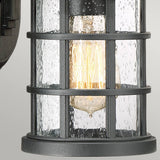 Crusade Exterior Wall Lantern - Earth Black Finish with Clear Seeded Glass