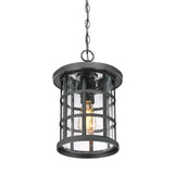 Craftsman-Style Outdoor Chain Lantern in Earth Black Finish