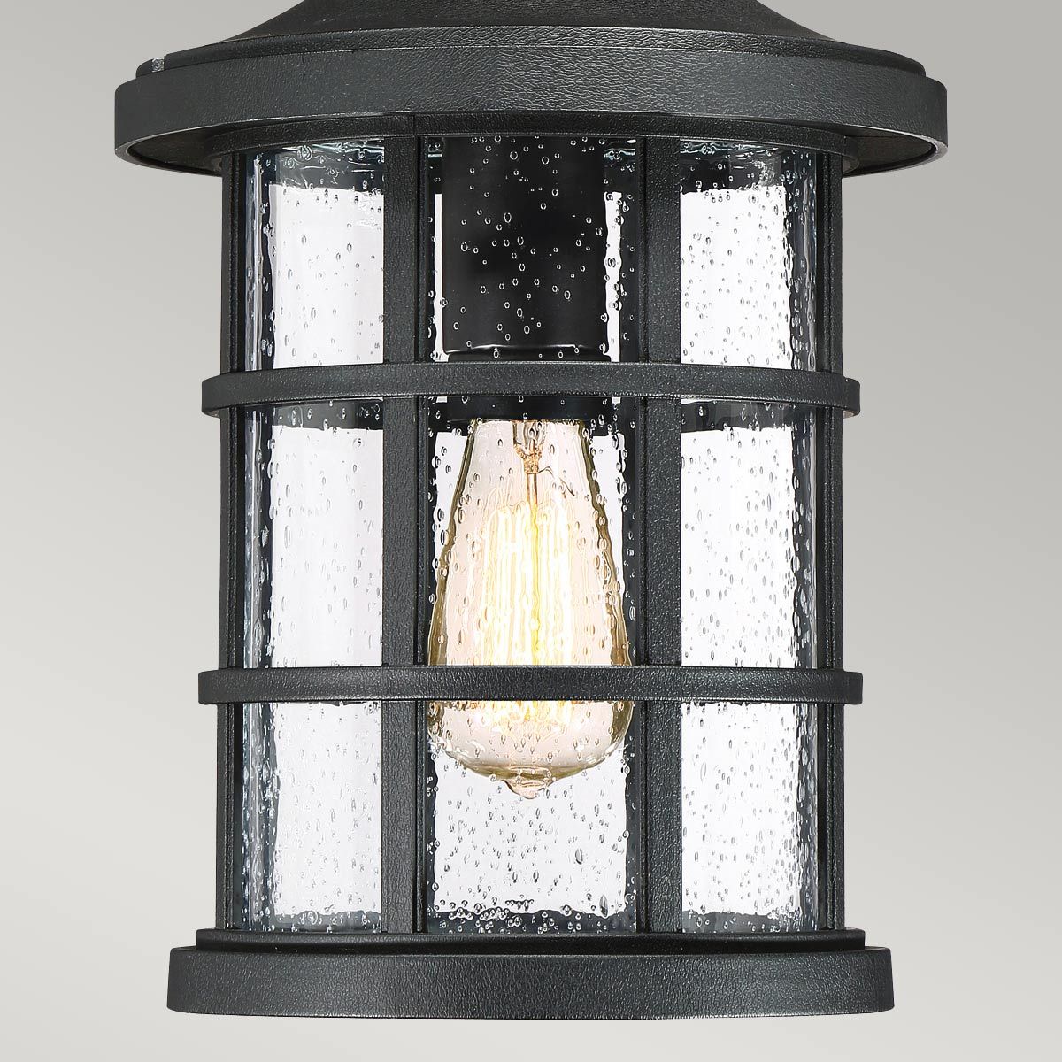 Craftsman-Style Outdoor Chain Lantern in Earth Black Finish