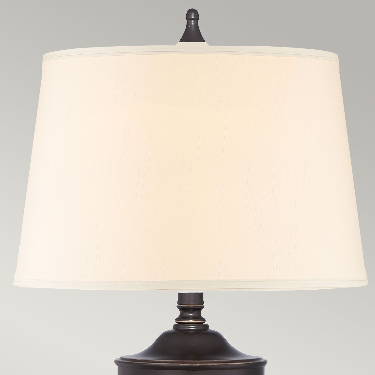 Dennison Table Lamp in Palladian Bronze with Tan Fabric Shade