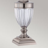 Dennison Table Lamp in Polished Nickel with Tan Fabric Shade