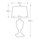 Dennison Table Lamp in Polished Nickel with Tan Fabric Shade
