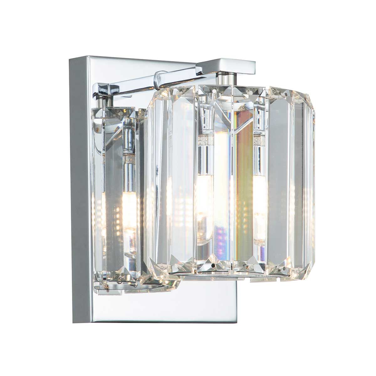 Elegant Crystal Gleam Wall Light - Polished Chrome Finish