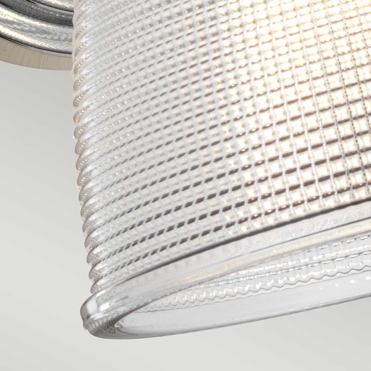 Dublin Polished Chrome Wall Sconce with Textured Glass Shade