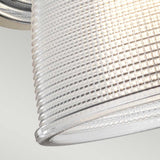 Dublin Polished Chrome Wall Sconce with Textured Glass Shade