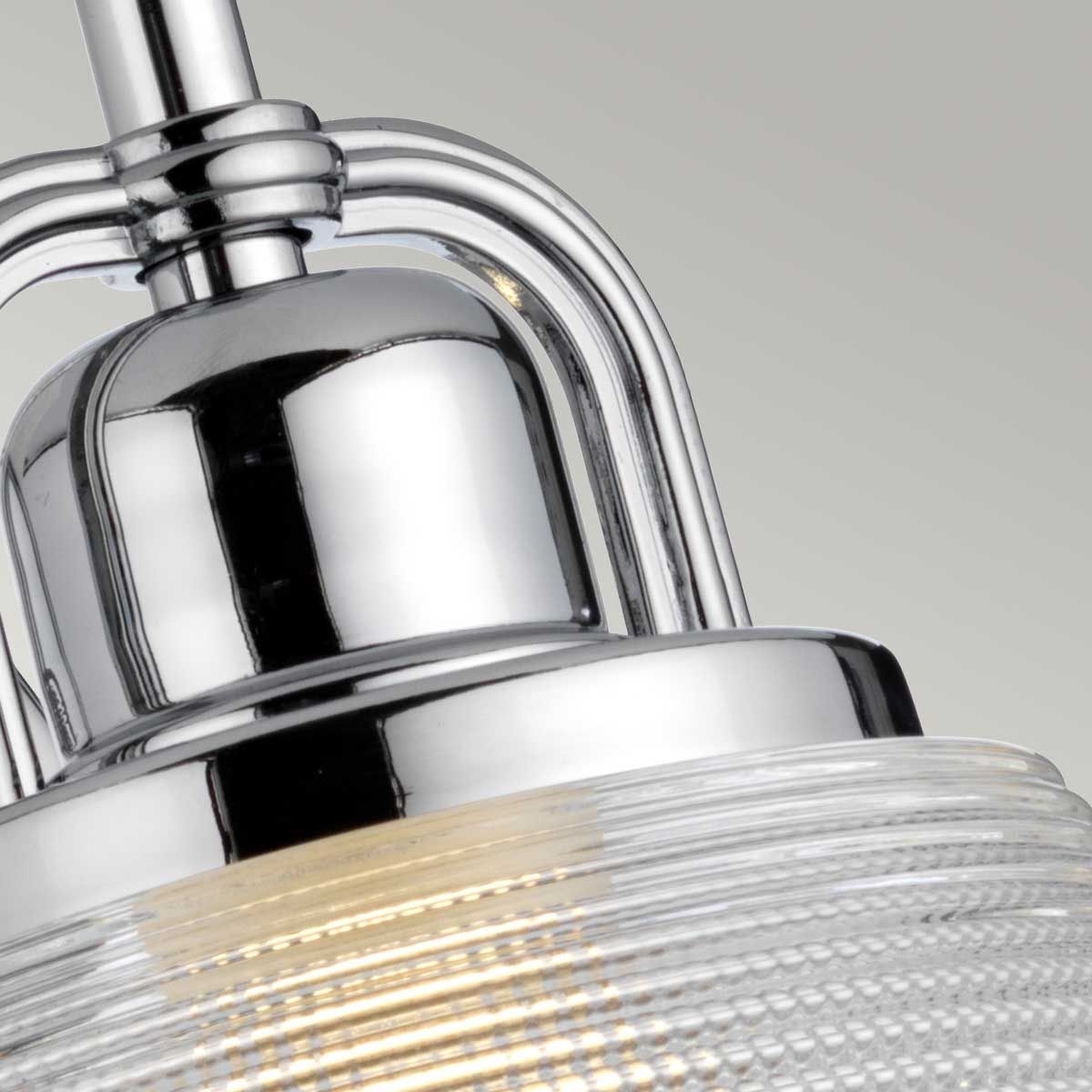 Dublin Polished Chrome Wall Sconce with Textured Glass Shade