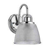 Dublin Polished Chrome Wall Sconce with Textured Glass Shade
