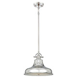 Emery Vintage Barber Shop Pendant Light in Polished Imperial Silver