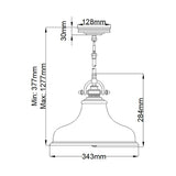 Emery Vintage Palladian Bronze Barber Ceiling Pendant Light