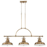 Emery Vintage Americana Three-Light Pendant in Weathered Brass