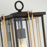 Western Bronze Mid-Century Wall Lantern with Gold Accents