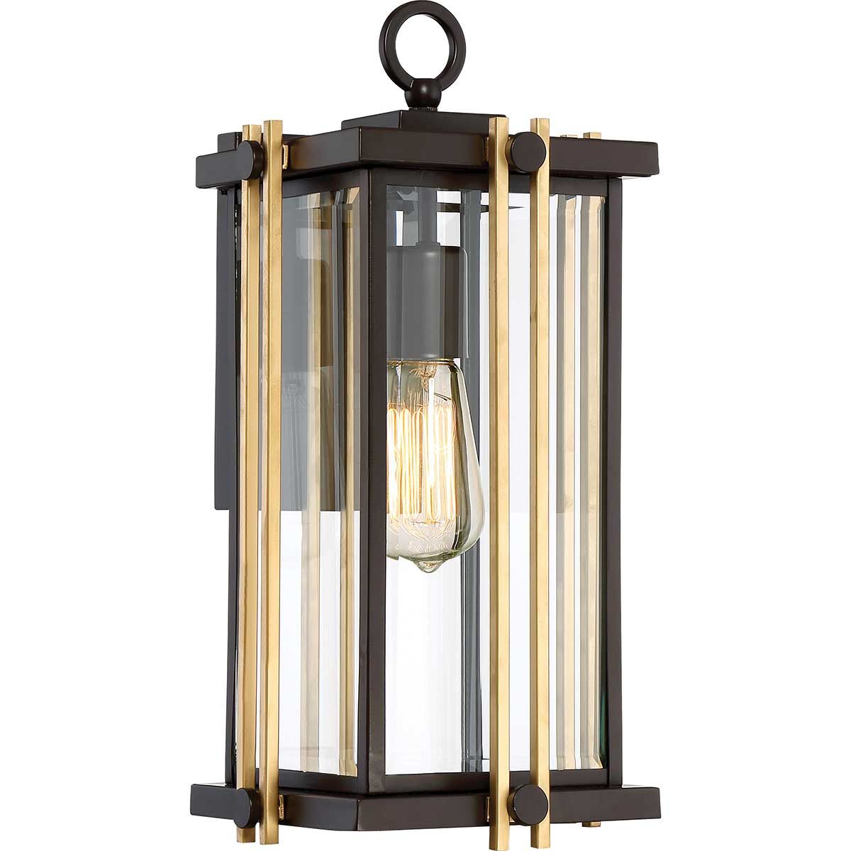 Western Bronze Goldenrod Wall Lantern - Mid-century Outdoor Light