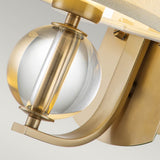 Gotham Brushed Brass Wall Light with Cream Shade