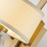 Gotham Brushed Brass Wall Light with Cream Shade