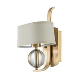Gotham Brushed Brass Wall Light with Cream Shade