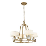 Gotham Elegance: Brushed Brass 4-Light Chandelier