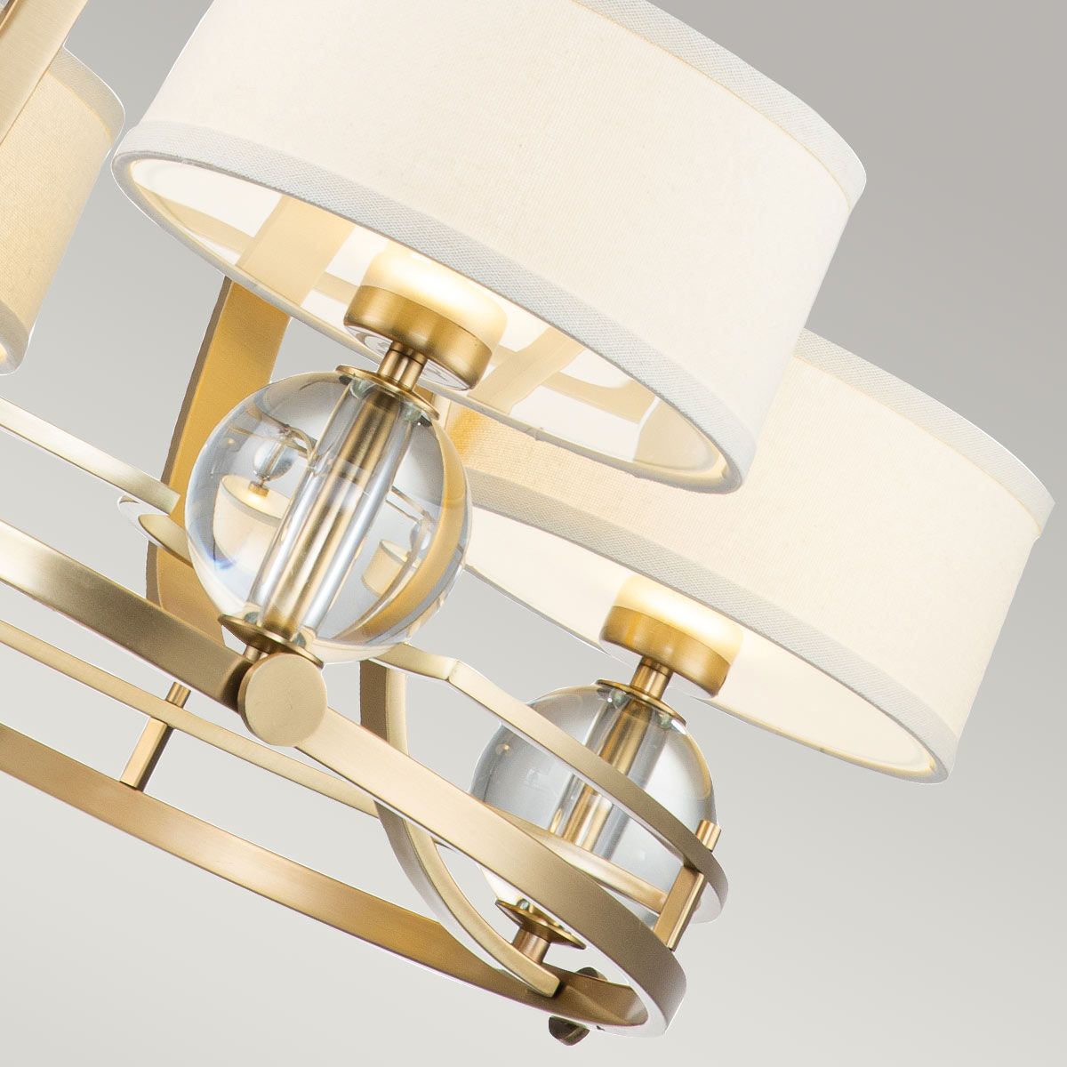 Gotham Elegance: Brushed Brass 4-Light Chandelier