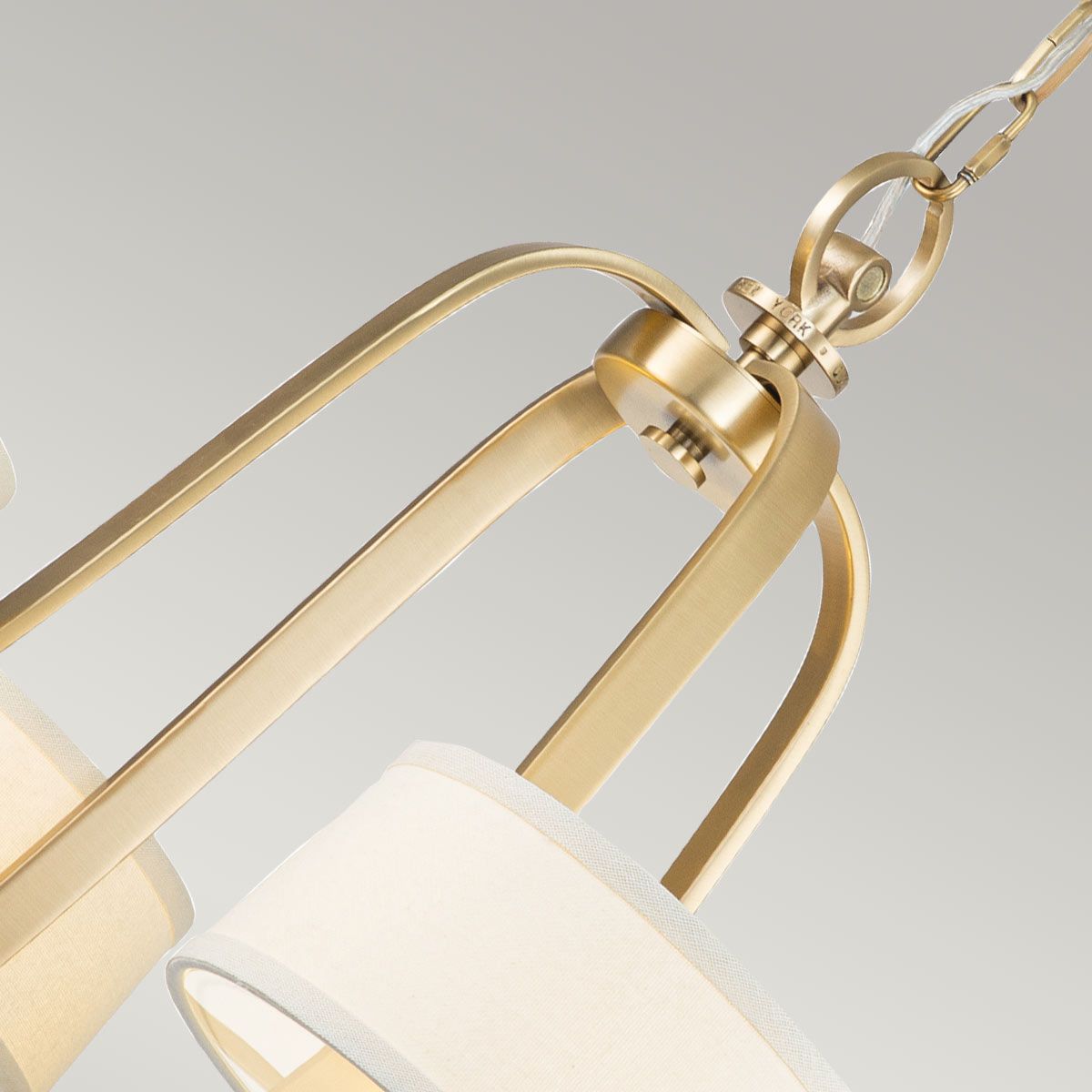 Gotham Elegance: Brushed Brass 4-Light Chandelier