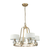 Gotham Elegance: Brushed Brass 4-Light Chandelier