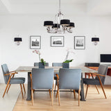 Manhattan Elegance 4 Light Chandelier, Imperial Silver