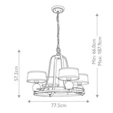 Manhattan Elegance 4 Light Chandelier, Imperial Silver