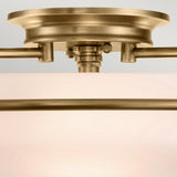 Griffin Triple Light Ceiling Fixture in Weathered Brass