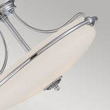 Griffin Polished Chrome Semi-Flush Mount Light with Etched Glass, 3 Bulbs