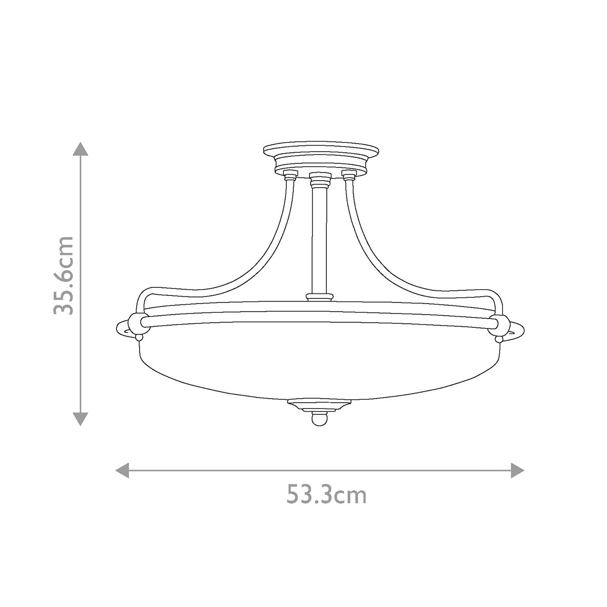 Griffin Semi-Flush Ceiling Light in Palladian Bronze Finish