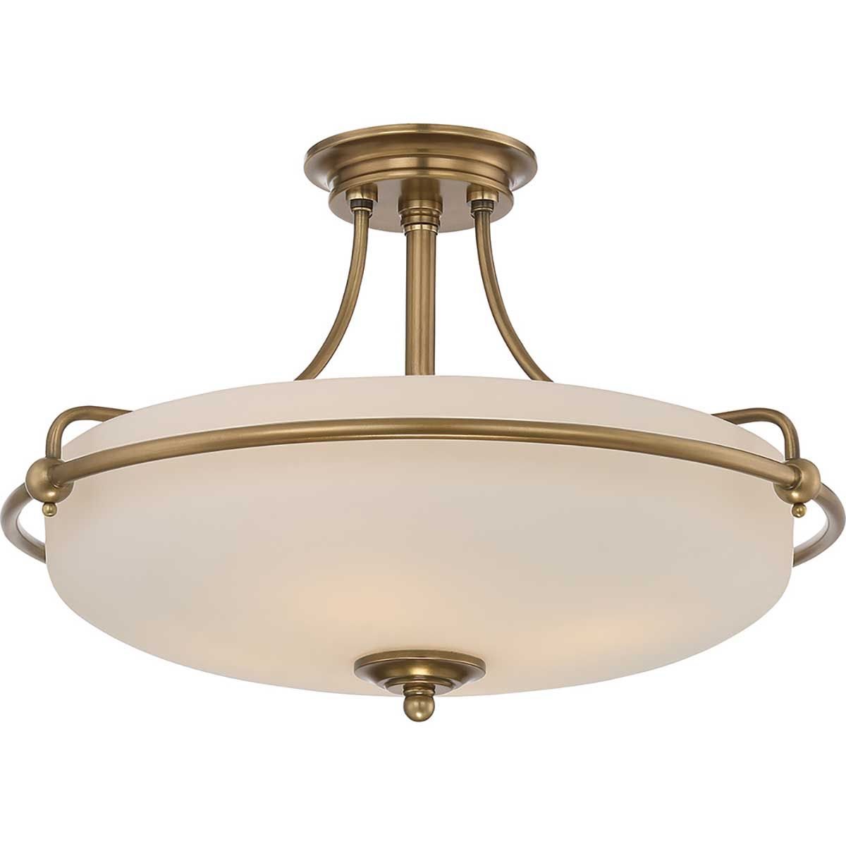 Griffin Weathered Brass 4-Light Semi-Flush Ceiling Fixture
