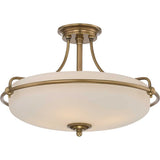 Griffin Weathered Brass 4-Light Semi-Flush Ceiling Fixture