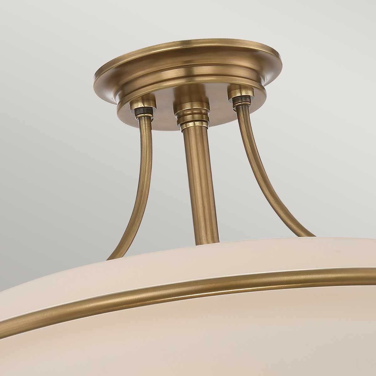 Griffin Weathered Brass 4-Light Semi-Flush Ceiling Fixture