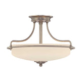 Antique Nickel Griffin Semi-Flush Ceiling Light Fixture