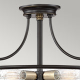 Griffin Trio Light Ceiling Fixture in Palladian Bronze and Brass