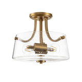 Hollister Brushed Brass Dual-Light Semi-Flush Ceiling Fixture