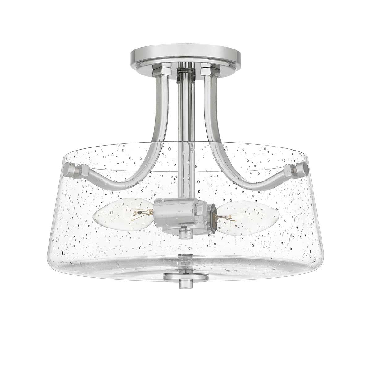 Hollister Dual-Light Polished Nickel Ceiling Fixture