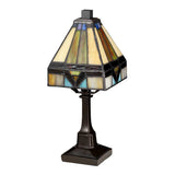 Holmes Vintage Bronze Tiffany Glass Mini Table Lamp