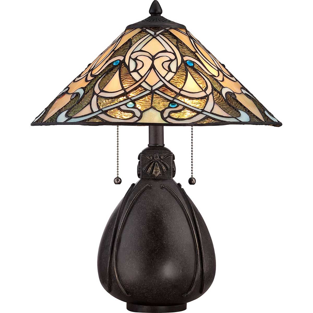 Imperial Bronze Elegance: India Tiffany Table Lamp