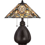 Imperial Bronze Elegance: India Tiffany Table Lamp