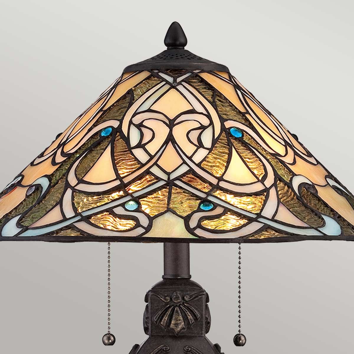 Imperial Bronze Elegance: India Tiffany Table Lamp
