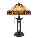 Indus Vintage Bronze Stained Glass Table Lamp