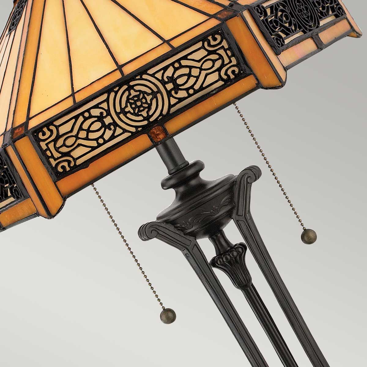 Indus Vintage Bronze Stained Glass Table Lamp