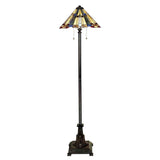 Inglenook Tiffany Glass Floor Lamp with Valiant Bronze Finish