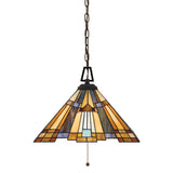 Inglenook Arts & Crafts Tiffany Glass Pendant Lamp