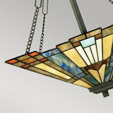 Inglenook Tiffany-Style Arts and Crafts Stained Glass Pendant Lamp