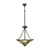 Inglenook Tiffany-Style Arts and Crafts Stained Glass Pendant Lamp
