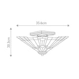 Artisan Geometric Tiffany Glass Semi-Flush Ceiling Light in Valiant Bronze