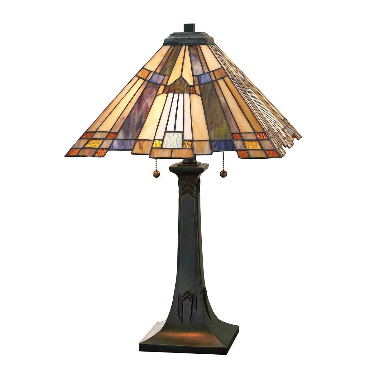 Inglenook Art Deco Tiffany Stained Glass Table Lamp