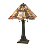 Inglenook Art Deco Tiffany Stained Glass Table Lamp
