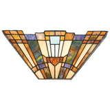 Inglenook Tiffany Stained Glass Wall Sconce with Dual Light and Geometric Design