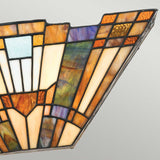 Inglenook Tiffany Stained Glass Wall Sconce with Dual Light and Geometric Design